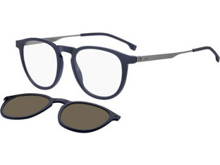 Hugo Boss HG1640/CS DTYSP Γυναικείος Σκελετός Γυαλιών Οράσεως με Clip-On Κοκάλινος Ασημί Μπλε