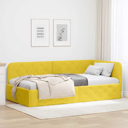 vidaXL Κρεβάτι Μονό Υφασμάτινο με Τάβλες 90x200cm 42016539