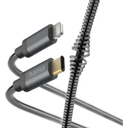 Hama 201552 Stainless USB-C to Lightning Cable 1.5m Black