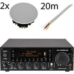 Dap Audio 2x Sirus Ceil 5 + DAP-Audio PA-530DAB Σετ Ηχεία Οροφής Λευκά