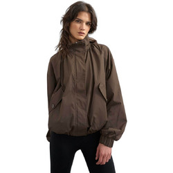 Topshop Hiva Γυναικείο Μπουφάν Bomber Μακρύ Σοκολατί 31001586
