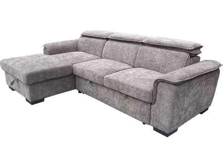 Pakoworld Lemance Τριθέσιος Καναπές Κρεβάτι Γκρι 255x168x82cm 371-000022