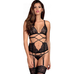 Obsessive Mixty Sexy Κορσές με Δαντέλα & Ζαρτιέρες Μαύρος 5901688225431