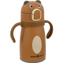 Nava We Care Bear Παιδικό Παγούρι Θερμός Ανοξείδωτο BPA Free Καφέ 300ml