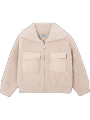 Mayoral Παιδική Ζακέτα Fleece με Φερμουάρ Μπεζ 16-04330-034