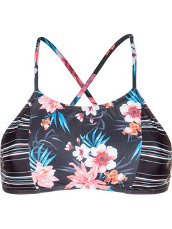 Protest SAMURAI 20 Bikini Top Μπουστάκι Floral Μαύρο Πολύχρωμο 7610201-832