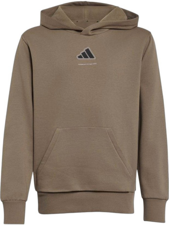 Adidas Παιδικό Φούτερ με Κουκούλα Καφέ KX2477