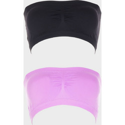 Gsecret Σουτιέν Strapless με Αφαιρούμενη Ενίσχυση χωρίς Μπανέλα Μαύρο Ροζ 2P3322-39199