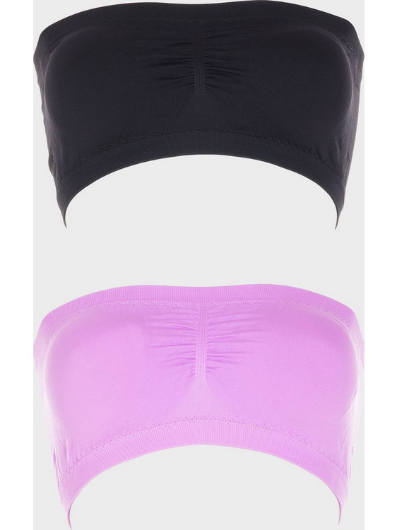 Gsecret Σουτιέν Strapless με Αφαιρούμενη Ενίσχυση χωρίς Μπανέλα Μαύρο Ροζ 2P3322-39199