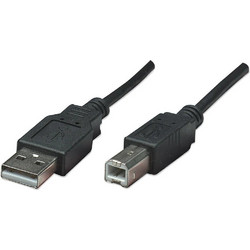 Manhattan 374507 Καλώδιο USB-A Male 2.0 to USB-B Male 0.5m Black
