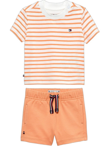 Tommy Hilfiger Βρεφικό Σετ για Αγόρι Καλοκαιρινό Μπεζ Πορτοκαλί KN0KN02379-SEV