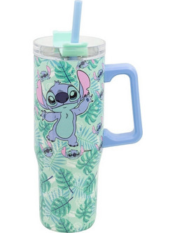 Stor Stitch Aloha Παιδικό Παγούρι Ανοξείδωτο με Καλαμάκι Πράσινο 920ml
