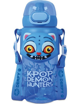 Kids Licensing K-Pop Demon Hunters Derpy Παιδικό Παγούρι Πλαστικό με Καλαμάκι Μπλε 600ml