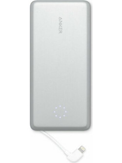 Anker Anker PowerCore+ Pro Power Bank 10000mAh 15W με Ενσωματωμένο Καλώδιο Lightning Silver