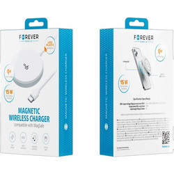 Forever MAWC-300 Magsafe Ασύρματος Φορτιστής Qi2 15W Silver