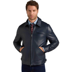 Harmont & Blaine Ανδρικό Μπουφάν Bomber Δερμάτινο Μπλε Σκούρο P0R052085187