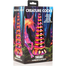 Xr Brands Twilight Rainbow Γυάλινο Dildo 16cm Πολύχρωμο