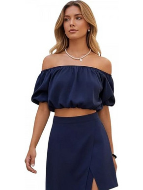 VinD.gr Γυναικείο Καλοκαιρινό Crop Top Navy Μπλε 1262250001