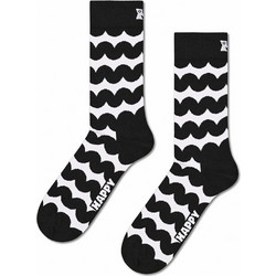 Happy Socks Βαμβακερές Γυναικείες Κάλτσες Μαύρες Λευκές με Σχέδια P006120-1000