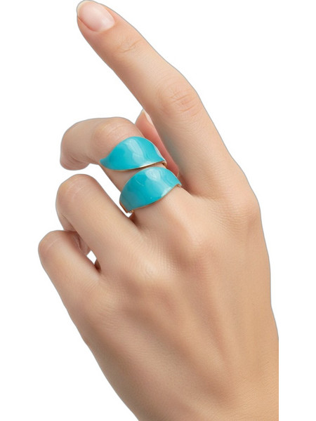 Blingbox The Cuff Ring Γυναικείο Δαχτυλίδι από Ατσάλι Γαλάζιο