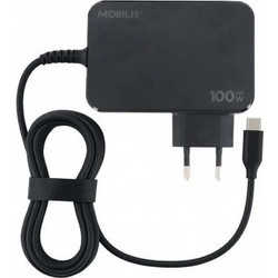 Mobilis 020023 USB-C Φορτιστής Laptop 100W με Ενσωματωμένο Καλώδιο Τροφοδοσίας