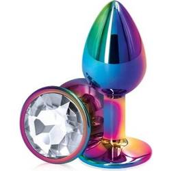 Guilty Toys Rainbow Small Πρωκτική Σφήνα Diamond Plug 7cm Διαφανής