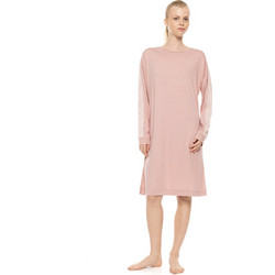 Pink Label Γυναικείο Νυχτικό Χειμωνιάτικο Βαμβακερό Ροζ W1960