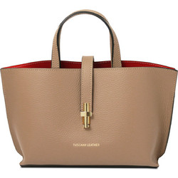 Tuscany Leather Agatha Γυναικεία Τσάντα Χειρός Δερμάτινη Μπεζ TL142456