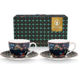 Pip Studio Berry Blues Σετ Φλιτζάνια Espresso & Ελληνικού Καφέ Πορσελάνης Μπλε 120ml 2τμχ 51004196