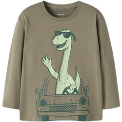 Name It Dino Παιδικό T-Shirt Μακρυμάνικο Χακί 13234339