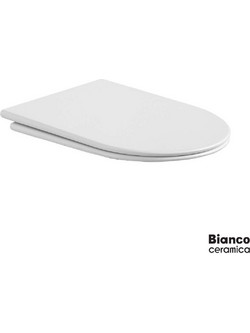 Bianco Ceramica Kata Καπάκι Λεκάνης Οβάλ Πλαστικό Slim Soft Close Λευκό 515-9640SC-300