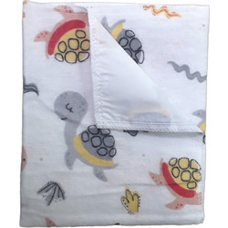 Sensillo Oilcloth Turtle Αδιάβροχο Σελτεδάκι Αλλαξιέρας Μωρού 100% Βαμβακερό Λευκό 50x60cm