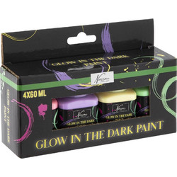 Nassau Glow in the Dark Σετ Ακρυλικά Χρώματα Ζωγραφικής 60ml 4τμχ