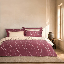 Nima Σετ Σεντόνια Υπέρδιπλα Βαμβακερά 240x260 Marilyn Ecru Bordo