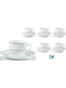 Galifas Σετ Φλιτζάνια Espresso & Ελληνικού Καφέ Πορσελάνης Λευκά 90ml 6τμχ GBK-77676-2