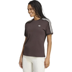 Adidas Lace 3-Stripes Γυναικείο Αθλητικό T-Shirt Σοκολατί LG4261