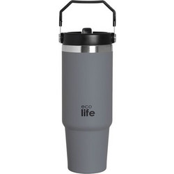Ecolife Tumbler Handle Lid Grey 900ml 33-BO-5028