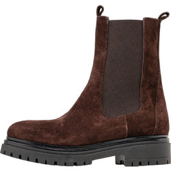 Sante Γυναικεία Μποτάκια Chelsea Suede Καφέ με Χοντρό Χαμηλό Τακούνι 26-521