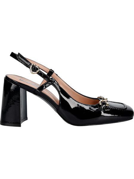 Love Moschino Γόβες Slingback Λουστρίνι με Χοντρό Ψηλό Τακούνι Μαύρες JA10219G1PIH0000