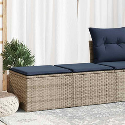 vidaXL Διθέσιος Καναπές Εξωτερικού Χώρου Rattan Μπλε 55x55x37cm 2τμχ 3328684