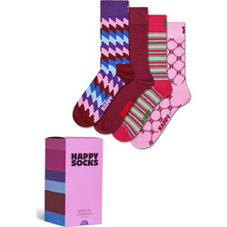 Happy Socks Βαμβακερές Γυναικείες Κάλτσες Πολύχρωμες με Σχέδια 4Pack P006095-1000
