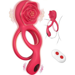 Passion Labs Rosa Ελαστικό Δαχτυλίδι Πέους Σιλικόνης με Δόνηση 64mm Κόκκινο