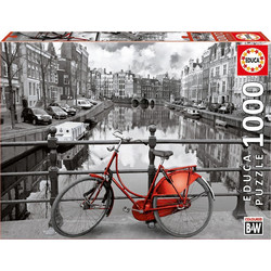 Puzzle Educa Amsterdam The Netherlands Coloured Black & White 1000 Κομμάτια