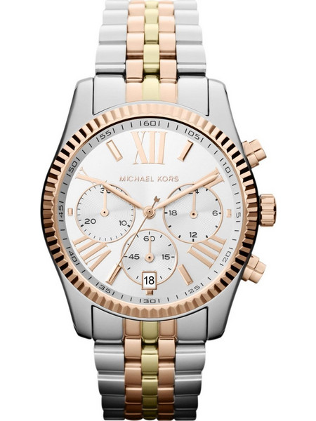 Michael Kors Bradshaw Γυναικείο Ρολόι Χρονογράφος με Ασημί Ροζ Χρυσό Μεταλλικό Μπρασελέ MK5735