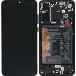 Γνήσια Οθόνη Huawei P30 Original LCD & Touchscreen & Frame & Battery Black 02354HMG Service Pack