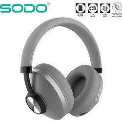SODO SD-1007 Ενσύρματα & Ασύρματα Bluetooth Ακουστικά Over Ear Ασημί