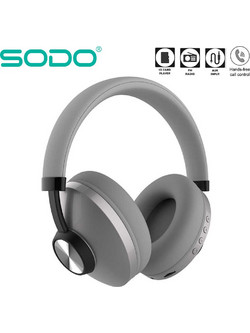 SODO SD-1007 Ενσύρματα & Ασύρματα Bluetooth Ακουστικά Over Ear Ασημί