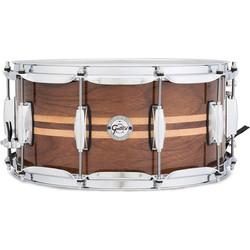 Gretsch Full Range Walnut w/ Maple Inlay Snare Drum - 14" x 6.5" Gloss Natural