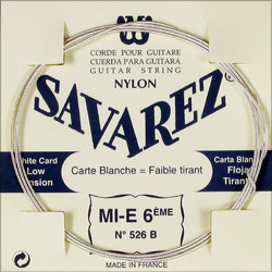Savarez 526B White Χορδή Κλασικής Κιθάρας E6 Nylon Light Tension