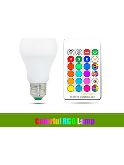 E27 Λάμπα LED Με Διάφορα Χρώματα RGB Και Τηλεκοντρόλ